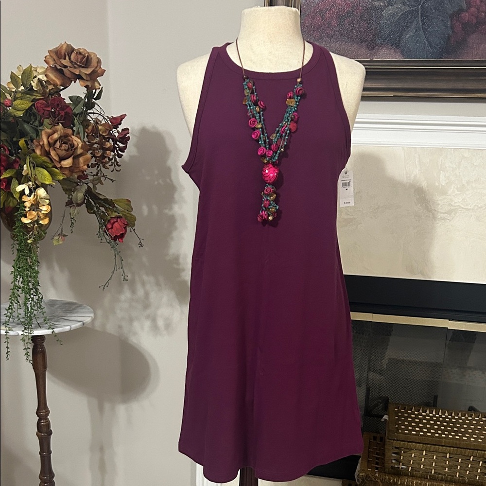 GAP Factory Rich Purple Sleeveless Midi Dress